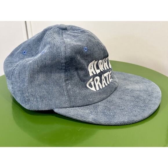 Always Grateful Grateful Dead Corduroy Hat Cap Soft Blue/GrayRetro Strapback AA2 - Picture 3 of 6